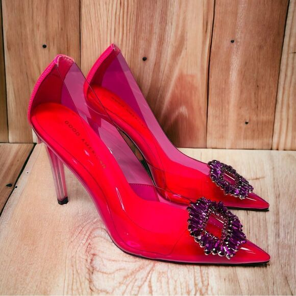 Good American Shoes - Good American Hot Pink Cinder-f*cking-rella Pump Size 8.5